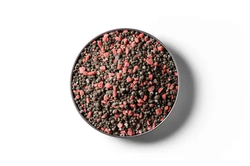 15% Potash Serpentine Super fertiliser granules in a round dish
