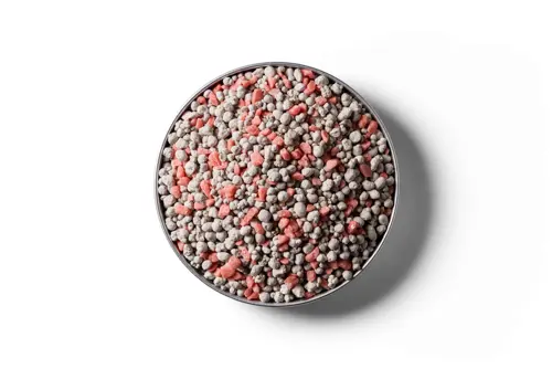 20% Potash Super fertiliser granules in a round dish